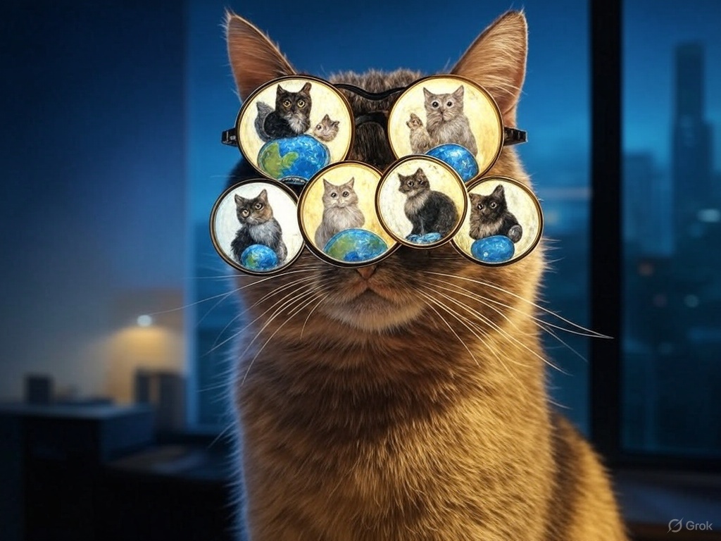 My new development is glasses that show what cats are thinking about. It turns out that they are planning to take over the world. Meow! 😼🌍

#madscientists
<a href="/madscientists_x/">Mad Scientists 🧪</a>