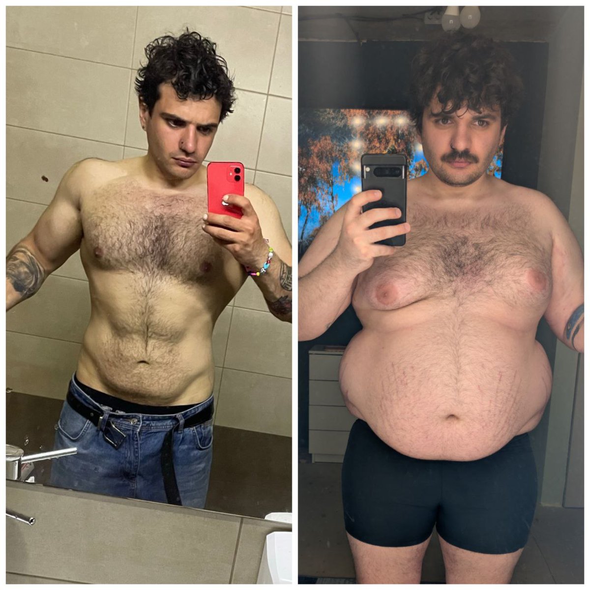r3pmah's tweet photo. My weight gain started at 74kg in August 2023 and ended in August 2024 at 120kg. I wanted to gain a couple of kg but ended up with a little more. The total gain was 46 kg/101 lbs https://t.co/xsriw1Pi6z