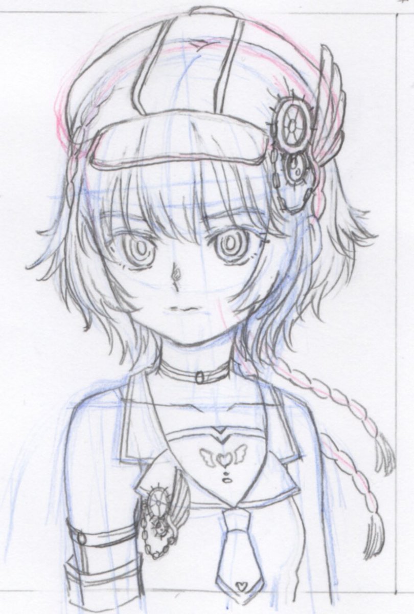 LABO_3880s's tweet photo. 線画&amp;下描き

#アナログイラスト #線画 #色鉛筆 https://t.co/o2whpFrung