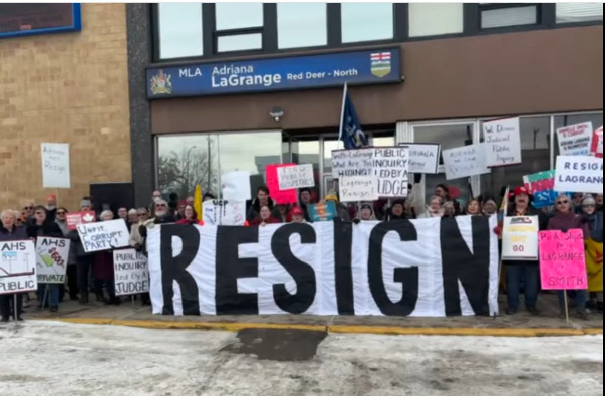 AB_Resistance's tweet photo. Resistance is growing all over Alberta and it's up to us to keep it going and growing! If you live in Red Deer, there is an ongoing protest Saturday's at LaGrange's office location: 5913 50 Ave. 10:30 to 11:30 https://t.co/3wpKyyPrVb