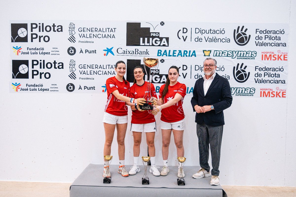 🏆 Final Lliga CaixaBank. Raspall Femení Pro | Trinquet de Rafelbunyol

🔴Ana, Júlia i Natàlia (Ajuntament de Pedreguer-Rolser) 2️⃣5️⃣
🔵Erika, Mar i Marina (Ajuntament l'Alqueria d'Asnar- Hinojosa) 1️⃣0️⃣

📰 fedpival.es/noticies/ana-j…