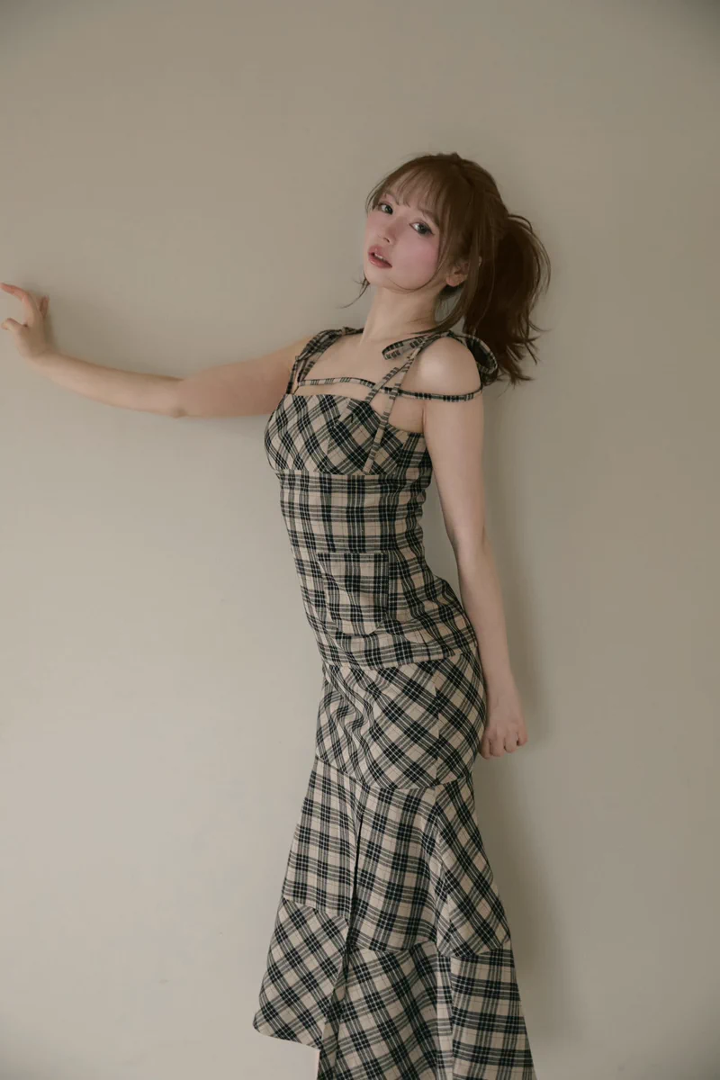 アンドマリー　Cecily check long dress andmary on X: 