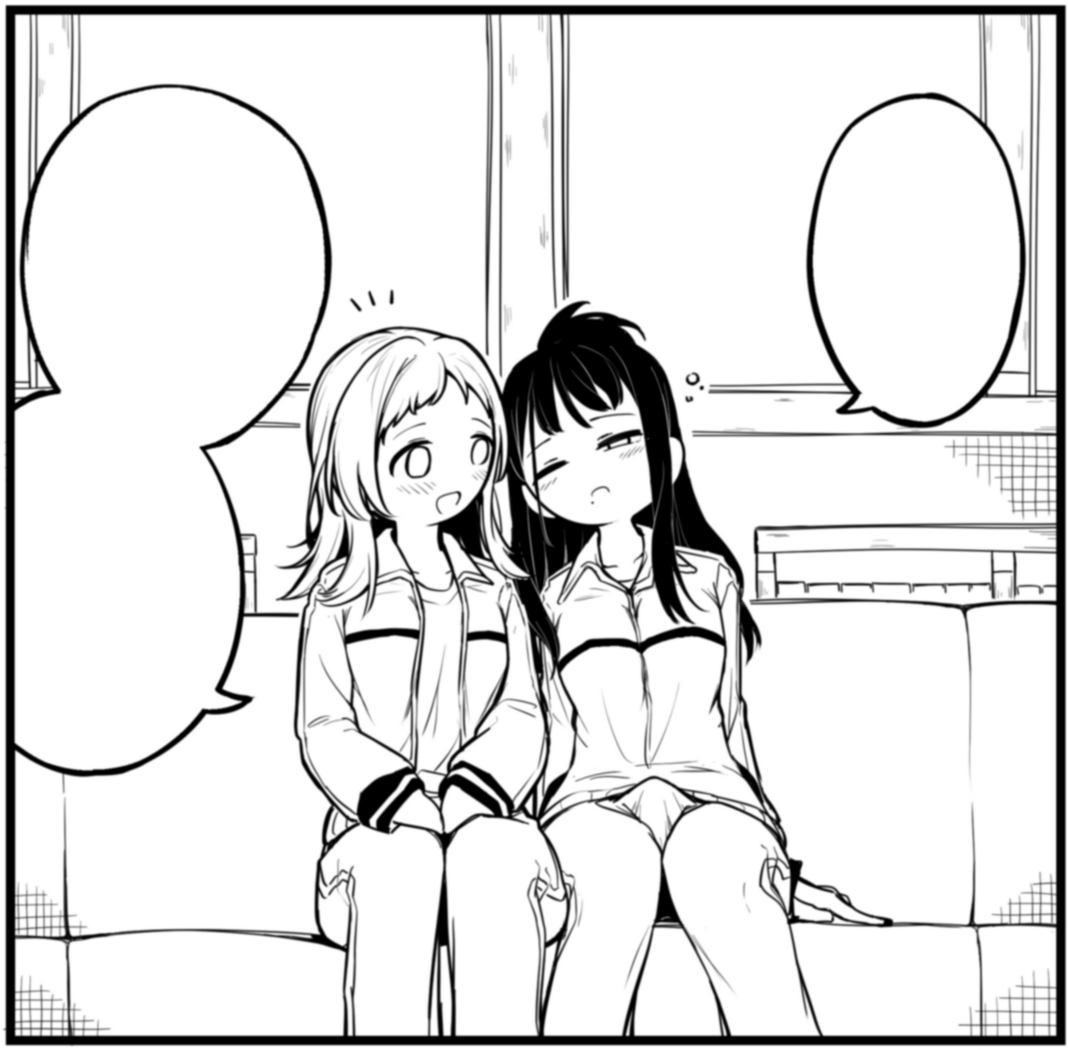 これは可愛く描けた「レッスンで疲れてうっかり恋人の肩で寝たら勃起しちゃってたftnr灯織ちゃん」です 