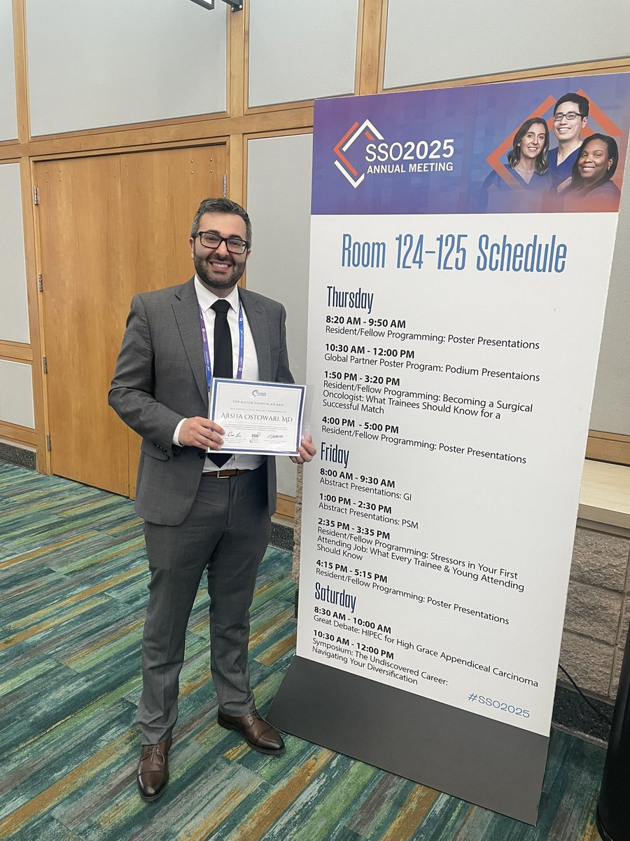 UC Irvine surgical oncology just wrapped up a successful SSO 2025 with two top rated podium awards for my mentees, Drs. Arsha Ostawari and Shaina Sedighim for their work in developing AI models for identifying and quantifying peritoneal metastases and a research grant for Dr.