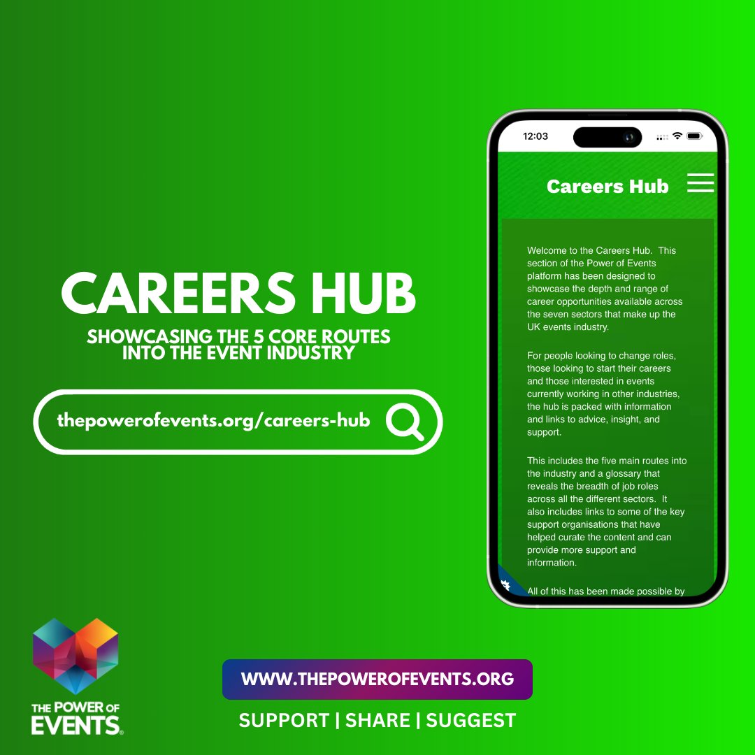 Discover the range of career opportunities
in the uk events industry

Our careers hub offers a list of job roles in the UK Events Industry that you can research and get involved with!

Visit the careers hub here: thepowerofevents.org/careers-hub/