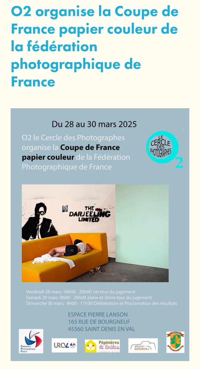 YannPortugues's tweet photo. Très fier de notre club photo dionysien qui a organisé la coupe de France papier couleur à #SaintDenisEnVal  
L’association 02 participe fortement au rayonnement culturel de notre commune. Un très grand merci aux bénévoles de s’être impliqués aussi sérieusement. https://t.co/JAjXkqBhEG