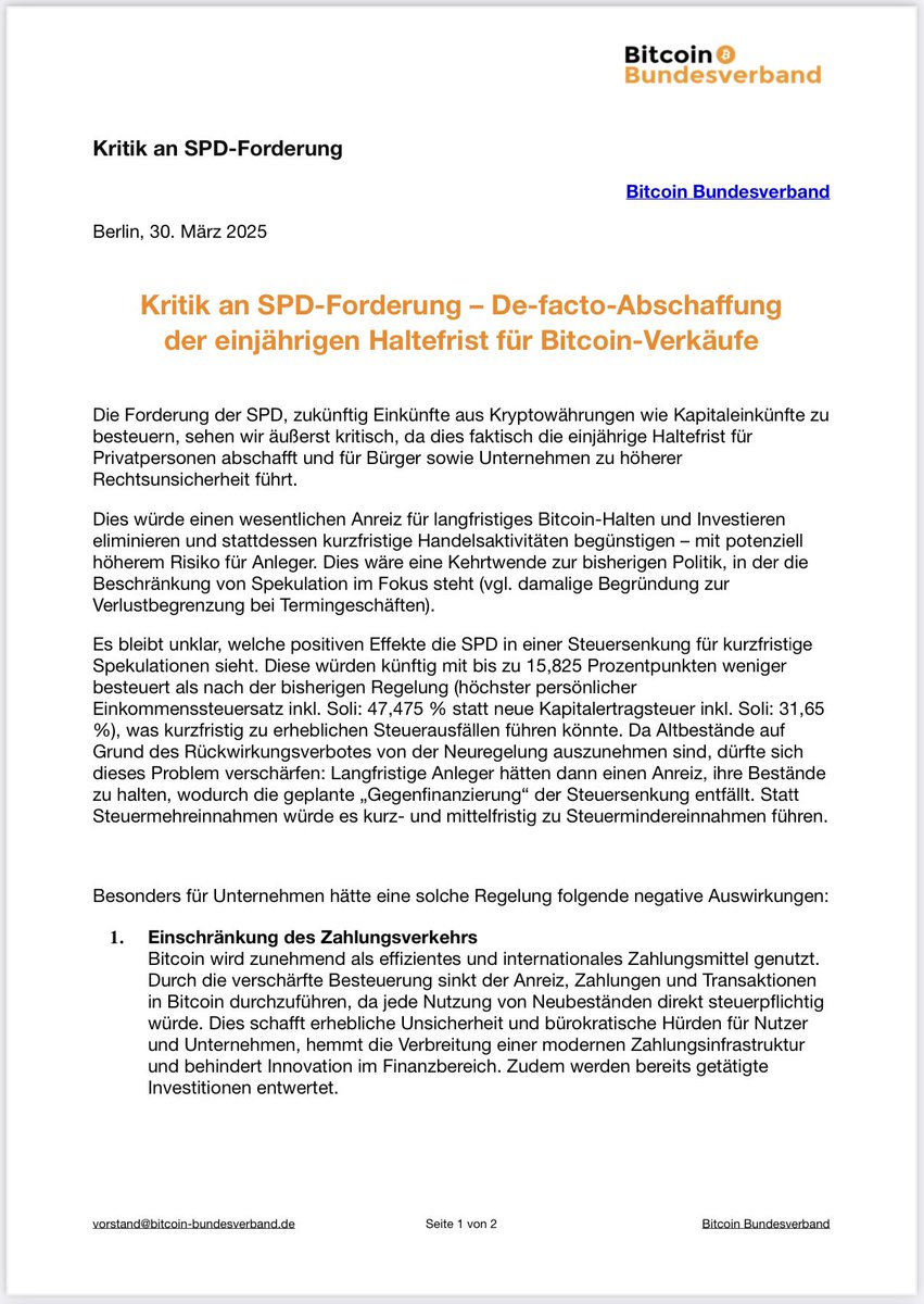 Bitcoin Bundesverband tweet media