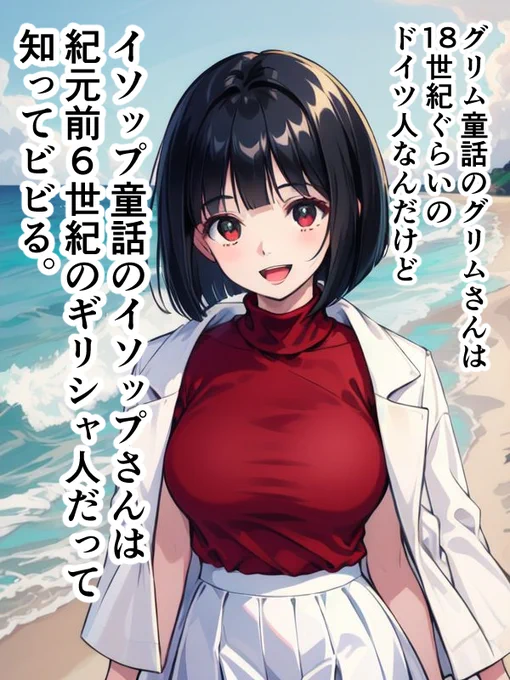 グリム童話とイソップ童話で歴史が格段に違ったことに驚いた女医ちゃん。 
