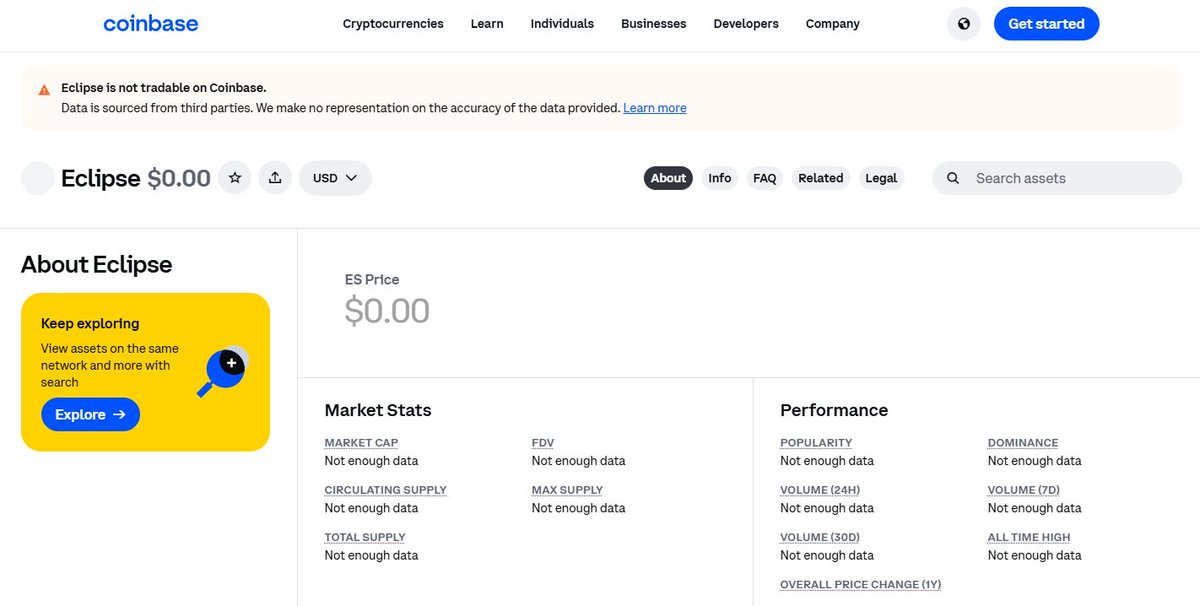 🚨 Eclipse ($ES) Spotted on Coinbase! 🚨

<a href="/EclipseFND/">Eclipse (🐮,🌑)</a> token $ES is now listed on Coinbase, although trading is not live yet.

💥 As the hype builds, could this be a sign of TGE approaching? Stay ready. 🌑🐮