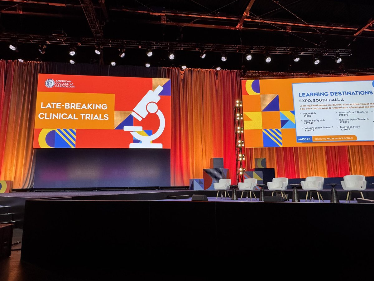 Almost time for late-breaking clinical trials this morning. Grabbed a front row seat before the crowds. Wellstar’s Dr. Paul Douglass is a panelist this morning! #ACC25 #WellstarCVteam