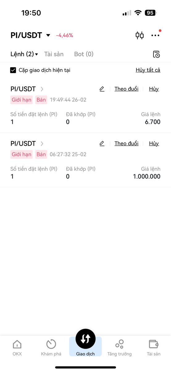 Giá trị thực của Pi
- Pi trên sàn có giá trị Pi/USDT
- Pi trong Wallet lại có giá là Pi
Sao không ai thắc mắc nhỉ? 
>>>Vì giá trị Pi là Pi
Pi sàn có giá bao nhiêu thì cũng đếch quan tâm vì chả ai biết TOKEN CONTRACT của nó là cái gì? 

Phải không ạ