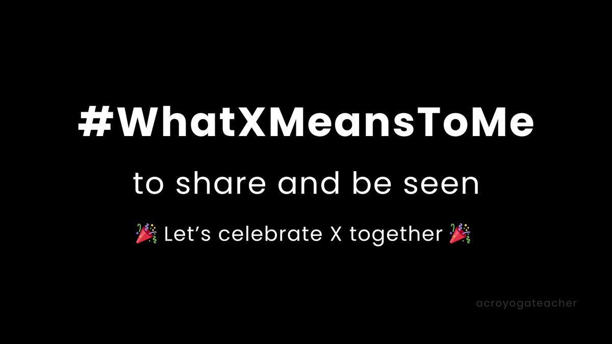 acroyogateacher's tweet photo. #WhatXMeansToMe
For me, X means to share and be seen!
What does X mean to you?
Join the #WhatXMeansToMe campaign and share your story.
Let’s celebrate X together 🎉
#hakan #yaşarcan #acroyogateacher #spirituality #yoga #acroyoga #meditation https://t.co/MxC9n2KL1G