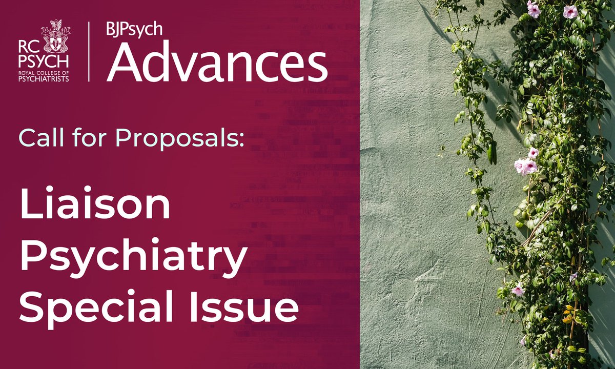 Cambridge UP - Psychology & Psychiatry (@cambup_psych) on Twitter photo #BJPAdvances invites clinical experts to submit proposals for a special issue on #LiaisonPsychiatry. Submissions should be educational pieces aimed at #CPD for consultant psychiatrists. Submit by 31 March 2025 <a href="/TheBJPsych/">BJPsych Journals</a> <a href="/GianGaleazzi/">Gian Maria Galeazzi 🌈</a>
Learn more> cup.org/3YsIasH #BJPAdvances invites clinical experts to submit proposals for a special issue on #LiaisonPsychiatry. Submissions should be educational pieces aimed at #CPD for consultant psychiatrists. Submit by 31 March 2025 <a href="/TheBJPsych/">BJPsych Journals</a> <a href="/GianGaleazzi/">Gian Maria Galeazzi 🌈</a>
Learn more> cup.org/3YsIasH