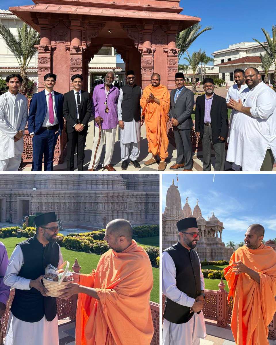 We are honored that members of the Ahmadiyya Muslim Community from the Baitul Hameed Mosque in Chino, CA visited #BAPSLosAngeles to offer their support and stand in solidarity with the Hindu community in response to the recent hate crime at the mandir. <a href="/AhmadiyyaLA/">Ahmadiyya Muslim Community, Los Angeles (LA)</a>