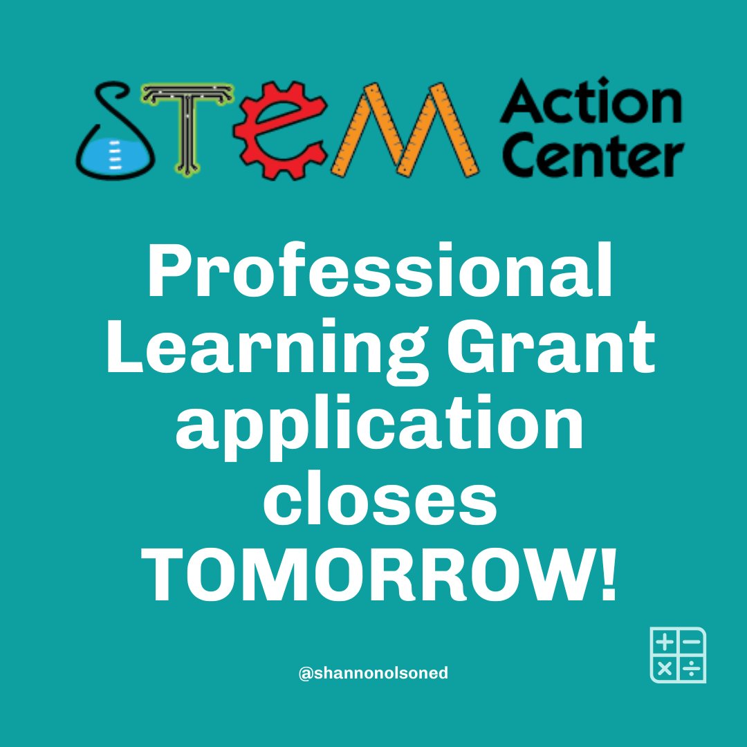 Tomorrow is the last day to get in your Utah STEM Action Center Professional Learning Grant Application in! 

Access Professional Learning resources, step-by-step application guides, and more at: shannonolson.com/grant