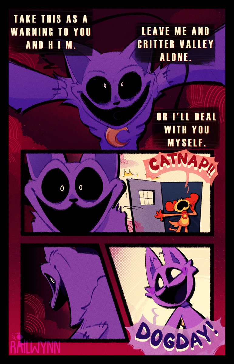 I FINALLY FINISHED IT SKFJHSKDF
⬇️Context below on the setting. I had like stuff planned but really I only wanted to draw Daynap cuddling lmao
#PoppyPlaytimefanart #SmilingCritters #NightmareCritters #Catnap #Dogday #Catnapxdogday #dogdayxcatnap