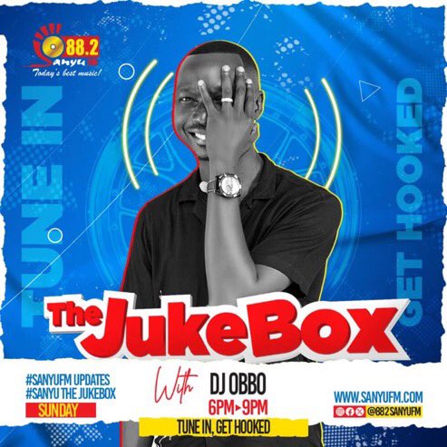 <a href="/882SanyuFM/">88.2 Sanyu FM</a> 
#SanyuFmJukebox 
2Hrs to go 
Let’s Get ready to Rumble 🔥🔥🔥
Great hits of all time🎶🎶🎶
Courtesy of Mr. <a href="/ObboDj/">DJ OBBO</a> ..
Heniwe ,
“Nze ne famile yange” tusaba batukubileko (Ain’t Nothin Goin But Rent)
Tukaweeleza jajja Waffe 😎😎