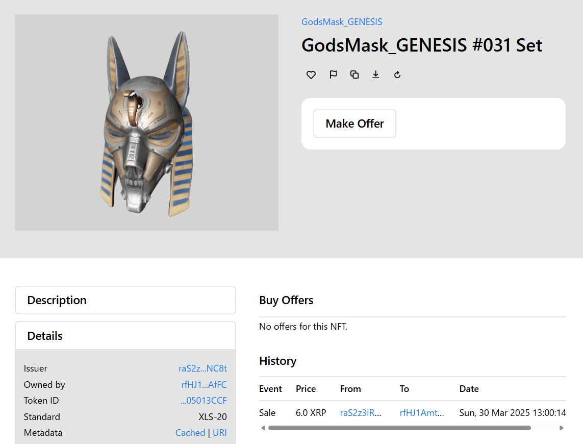 GodsMask_NFT's tweet photo. Two of the masks have already departed to join their new masters.
#GodsMask https://t.co/pVnV7UvvPr