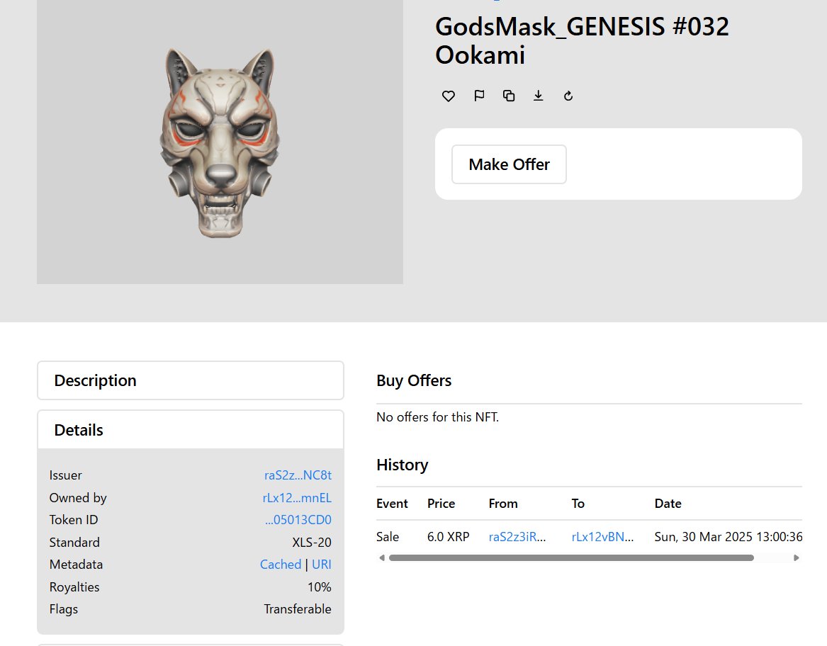 GodsMask_NFT's tweet photo. Two of the masks have already departed to join their new masters.
#GodsMask https://t.co/pVnV7UvvPr
