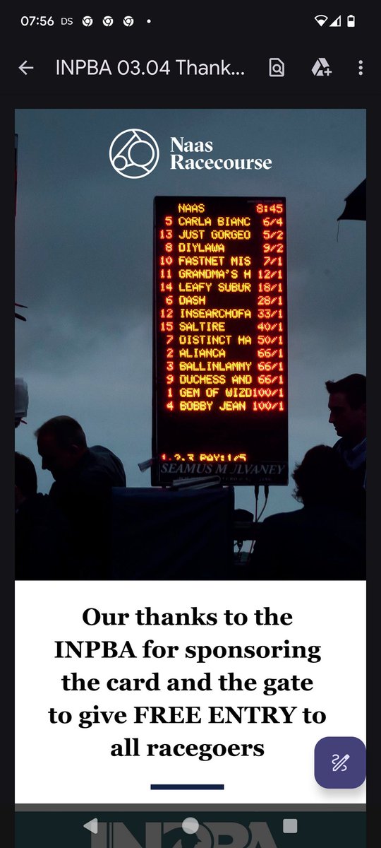 Irish National Professional Bookmakers Association (@inpbaoc) on Twitter photo The weather is great and days are getting longer, so it makes for a good day out at races.
Free entry on Thursday 3rd April Naas Racecourse The weather is great and days are getting longer, so it makes for a good day out at races.
Free entry on Thursday 3rd April Naas Racecourse