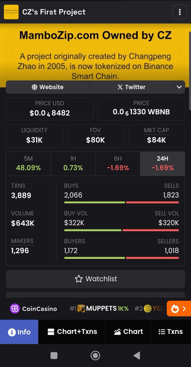lets make a gamble to this one
0xB487E786Aab19E458357695de691910108390200

trade here for easy and faster 

t.me/GMGN_bsc_bot?s…