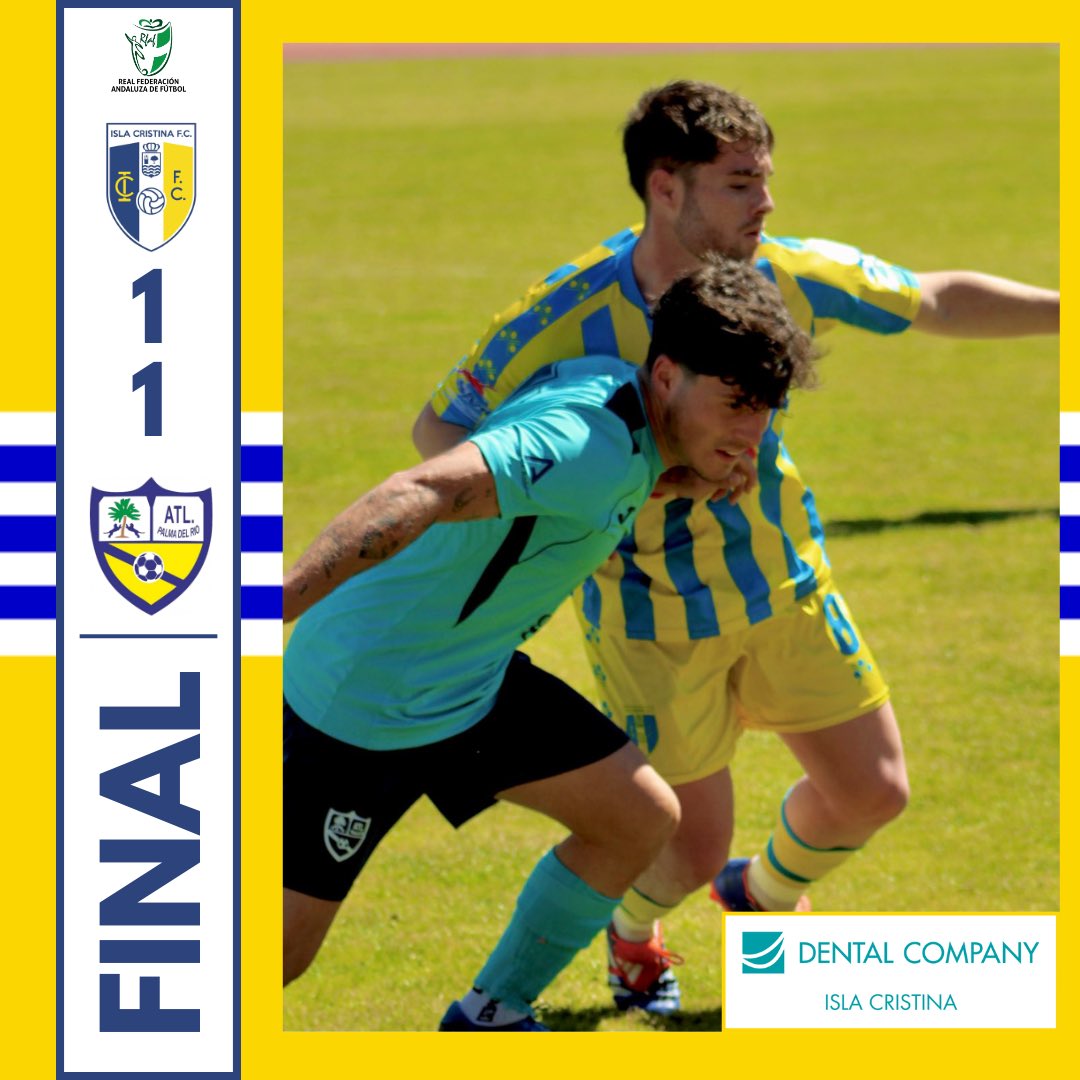 🙌🏼⚽️ FINAL EN EL MUNICIPAL DE ISLA CRISTINA. 

Punto es punto y este vale oro. 
Seguimos juntos y remando 💛💙

#SiempreIsla💛💙