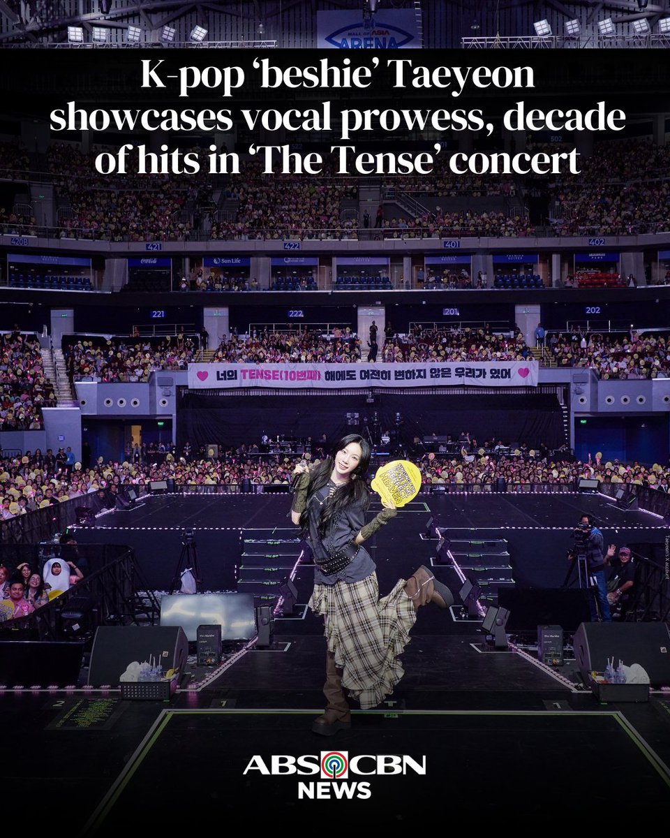 ABSCBNNews's tweet image. Taeyeon delivered a packed 25-piece setlist spanning her 10-year solo career. In doing so, she showed audiences why she remained an enduring figure in the fiercely competitive K-pop industry. #TAEYEON_TheTENSE_in_MANILA 

READ: abs-cbn.com/entertainment/…