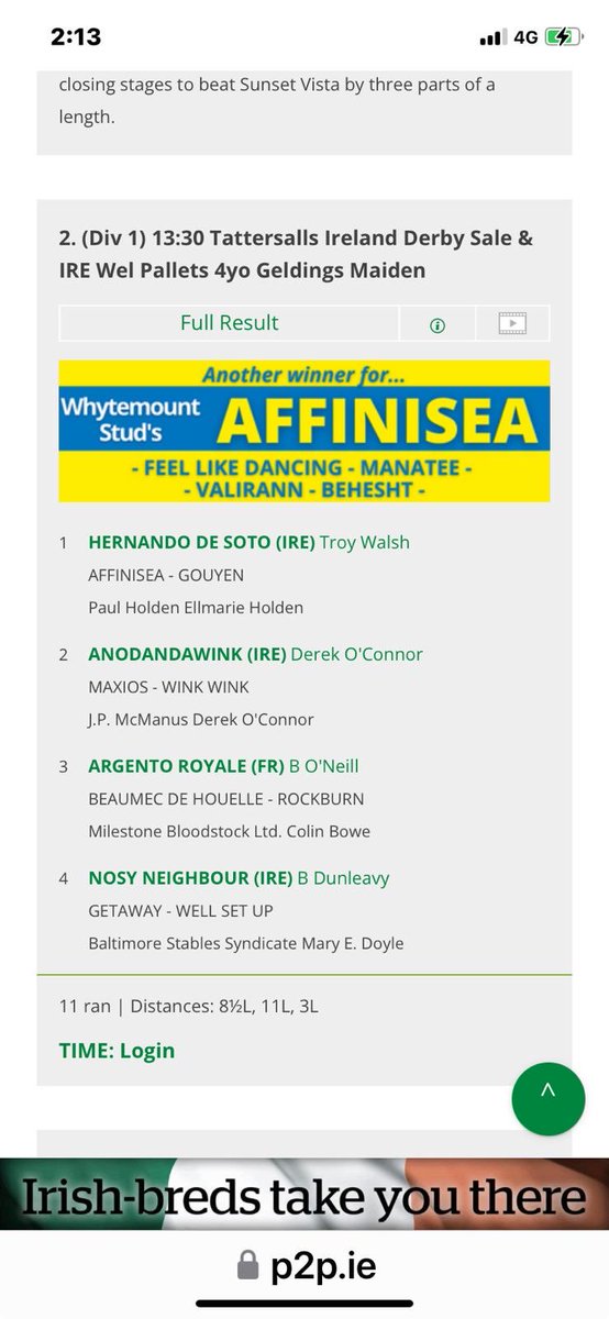 Bleahen Brothers (@bleahenbrothers) on Twitter photo Congratulations <a href="/EllmarieHolden/">Ellmarie Holden</a> with our <a href="/Goffs1866/">Goffs</a> Arkle grad winning by 8L first run today bred by John & Caroline Bourke. By a proper stallion in Affinisea <a href="/Whytemount_Stud/">Whytemount Stud</a> Congratulations <a href="/EllmarieHolden/">Ellmarie Holden</a> with our <a href="/Goffs1866/">Goffs</a> Arkle grad winning by 8L first run today bred by John & Caroline Bourke. By a proper stallion in Affinisea <a href="/Whytemount_Stud/">Whytemount Stud</a>