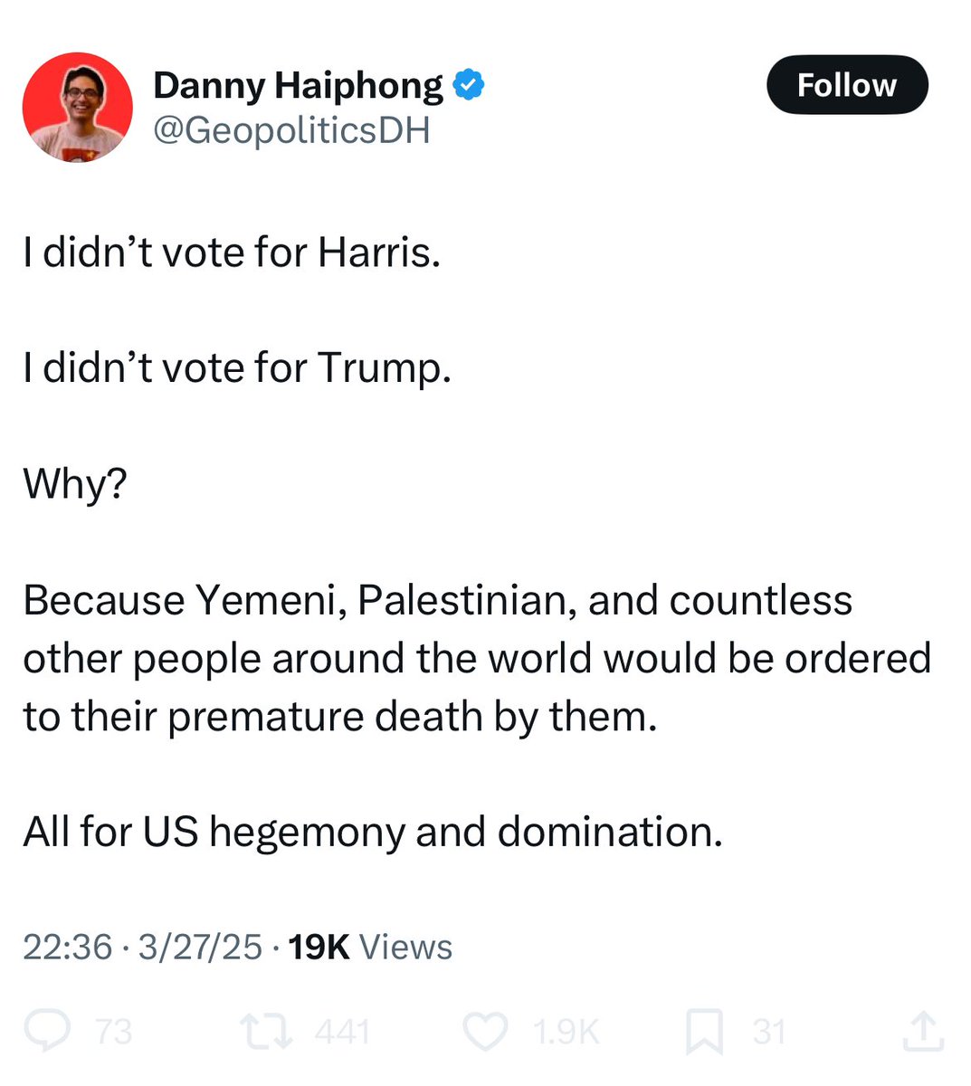 Danny Haiphong Parody tweet media