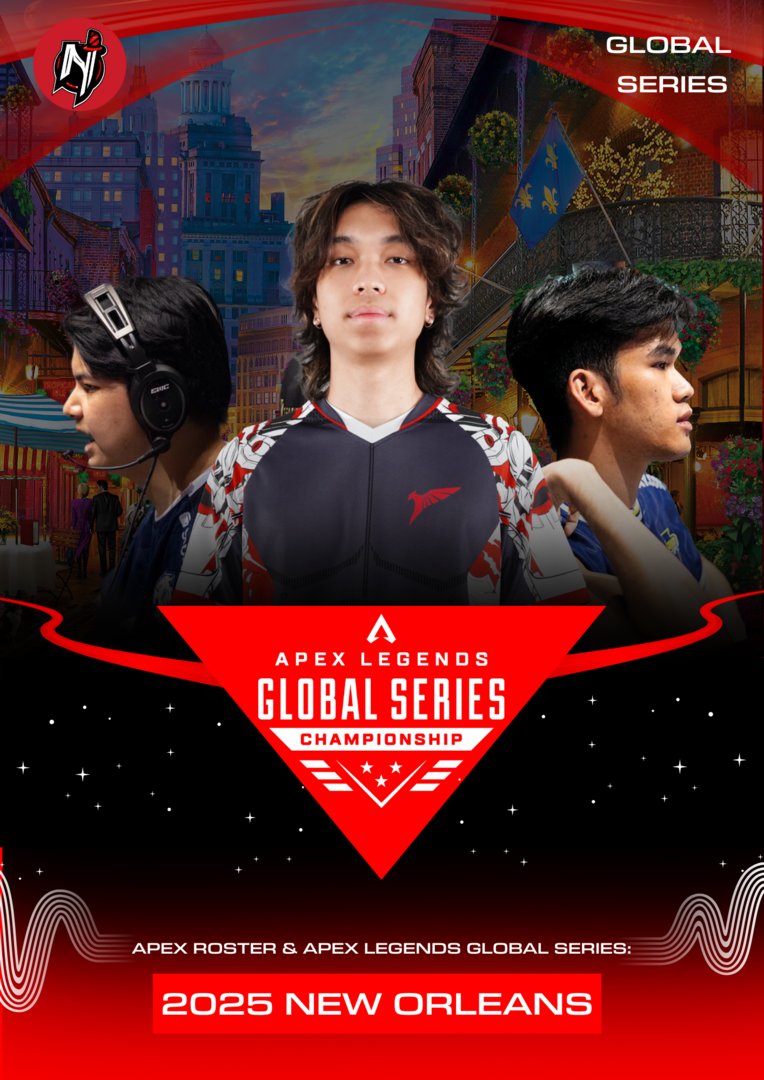🚨 We’re excited to announce our <a href="/PlayApexEsports/">Apex Legends Esports</a> 
ALGS Year 5 roster for Pro League Season 1 and ALGS Open New Orleans 🚨

Its not every day you pick up a multi-game G.O.A.T right? 
🇹🇭 <a href="/Killoposz1/">Killoposz</a>
🇹🇭 <a href="/JackcuteA/">J4ckCutez</a>
🇹🇭 <a href="/itsPatiphan/">Patiphan</a> 
🇹🇭 <a href="/bakamingu/">LEV_Mingu</a> (Coach)

#NSGG #NeverSurrender
