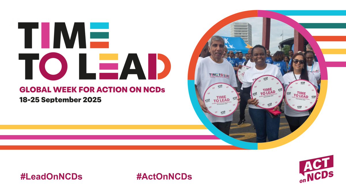 🎉 We are thrilled to announce the dates for the Global Week for Action on NCDs 2025 – 18-25 September!

📢 This year, we continue mobilising the NCD community and urging world leaders to #LeadOnNCDs ahead of the High-Level Meeting (#HLM).

Learn more here 👉