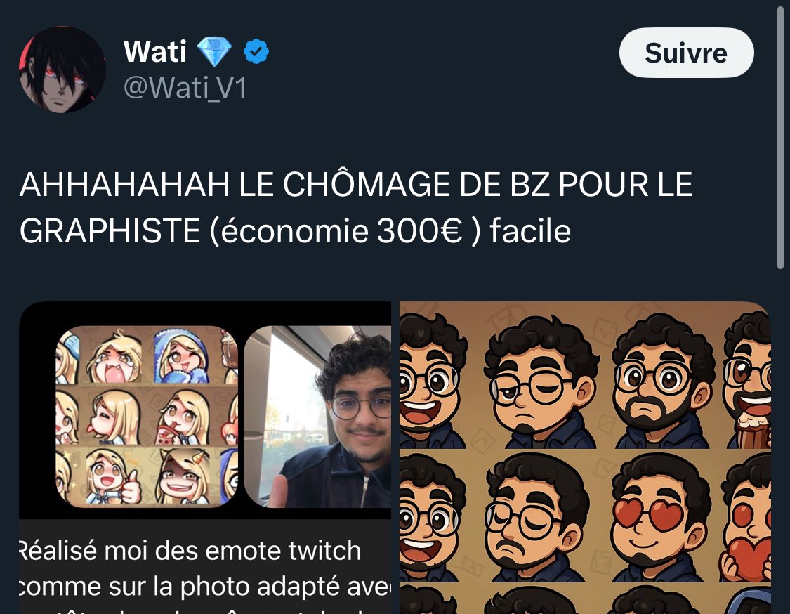 C’est quoi le délire de souhaiter aux artistes d’être au chômage ? 

Y a des tas de métiers éthiquement discutables (formateur, dropshipping, achat-revente, etc) mais c’est aux créatifs qu’on va souhaiter de perdre leur job ? Mentalité de gros naze, bien joué 👍