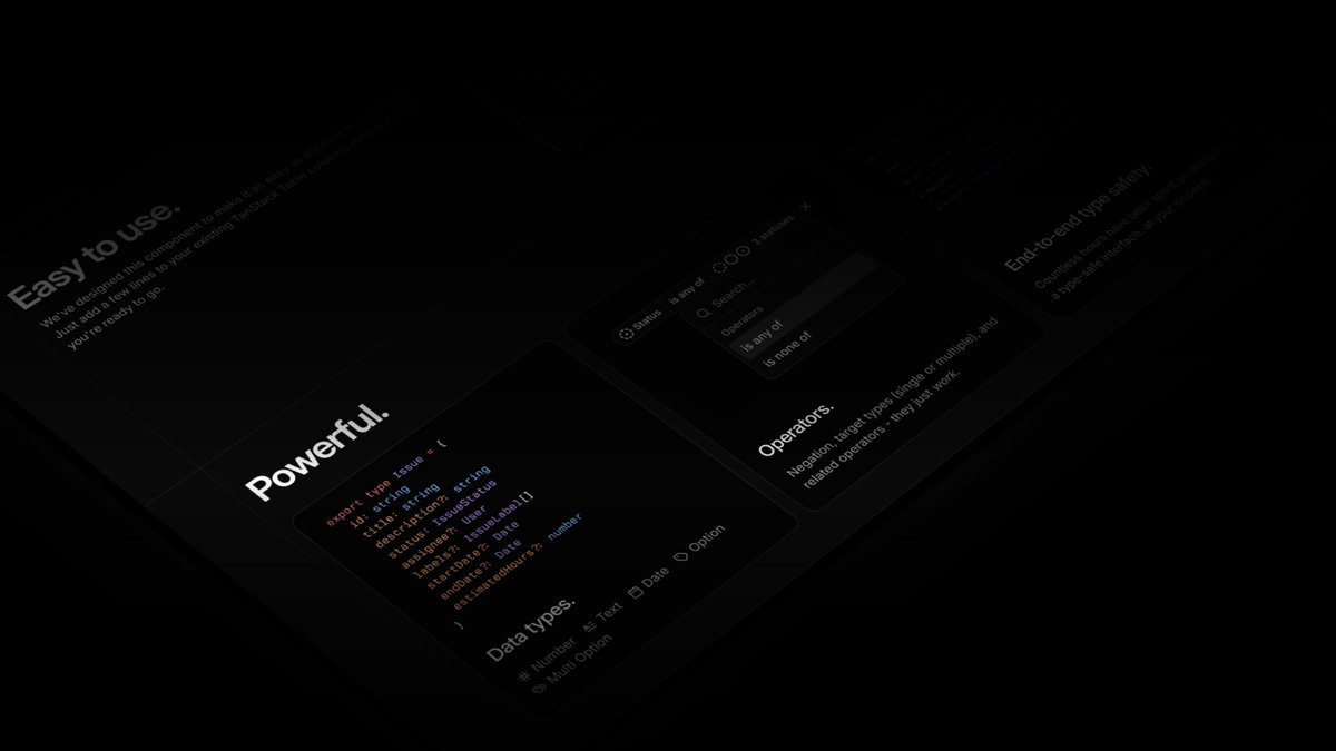 kianbazza's tweet image. Tomorrow. ✨

Data table filters for your next project.

🛠️ @shadcn @tan_stack