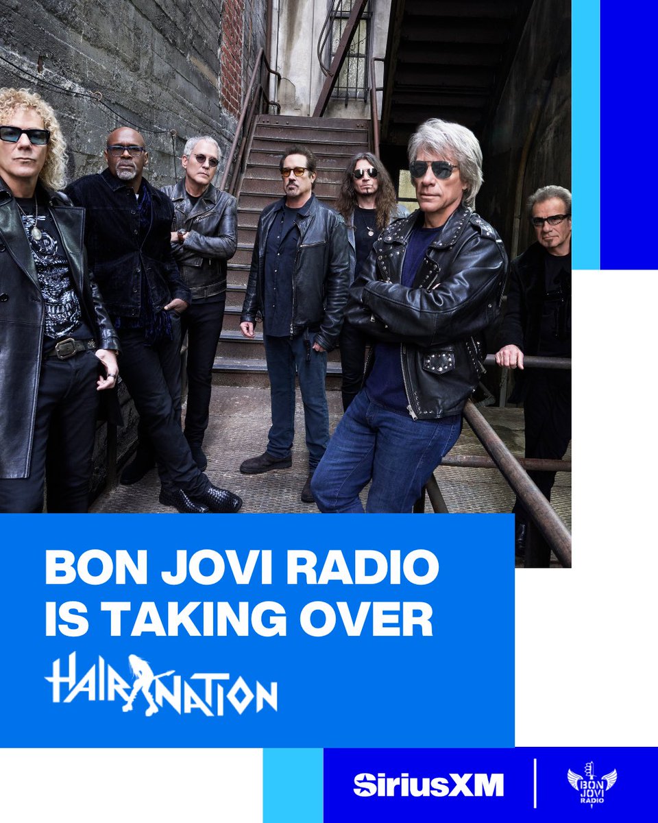 All day today! <a href="/BonJovi/">Bon Jovi</a> Radio takes over <a href="/ItsHairNation/">SiriusXM Hair Nation</a>