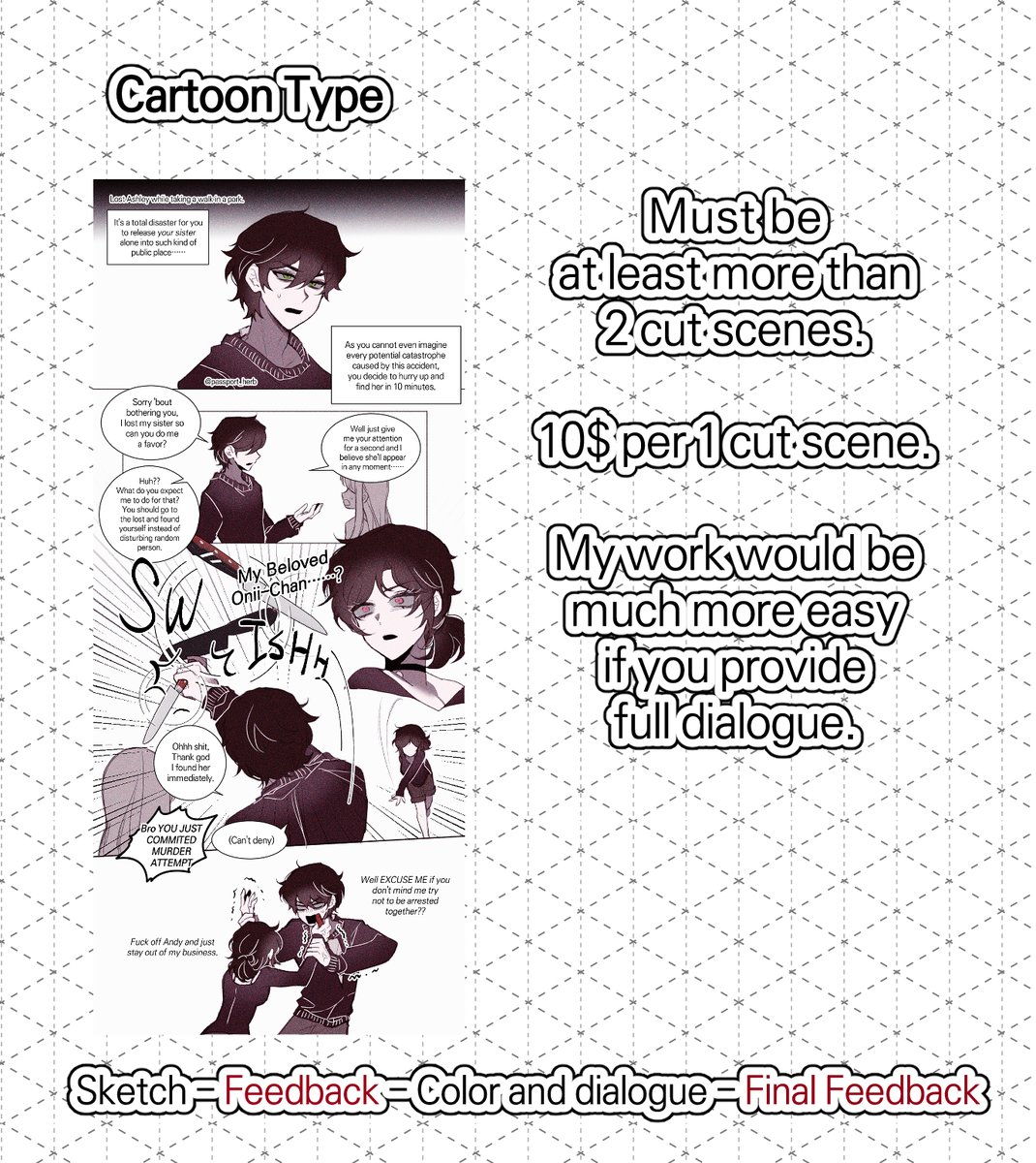 passport_herb's tweet image. 📌 Commission info
Here is my commission information. There are 3 types, please check out.
You can contact me through Twitter DM, e-mail, Discord.
e-mail : passport.herb@gmail.com
Discord ID : lemon__666
Payment : Paypal only