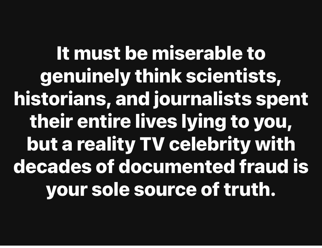 drdave1999's tweet photo. Half of today’s Americans can’t tell reality from fantasy, truth from fiction, or science from ignorant medieval bullsh*t.

They choose Ivermectin over safe vaccines, and get their medical guidance from RFK Jr. and his brain worms.

They’re worse than cavemen. https://t.co/xfgMQNDpSi