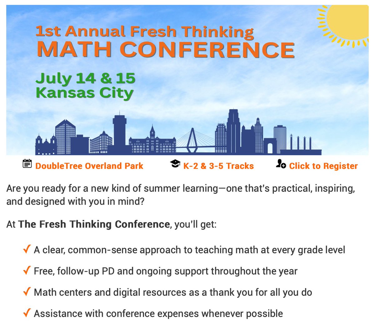 Join us for a  different kind of math conference.
We believe in proven methods, models &amp; manipulatives.
We invest time, energy, and resources in our teachers.
We believe in community and the greater good.
We are here to help!
FreshThinkingFoundation.org/conference