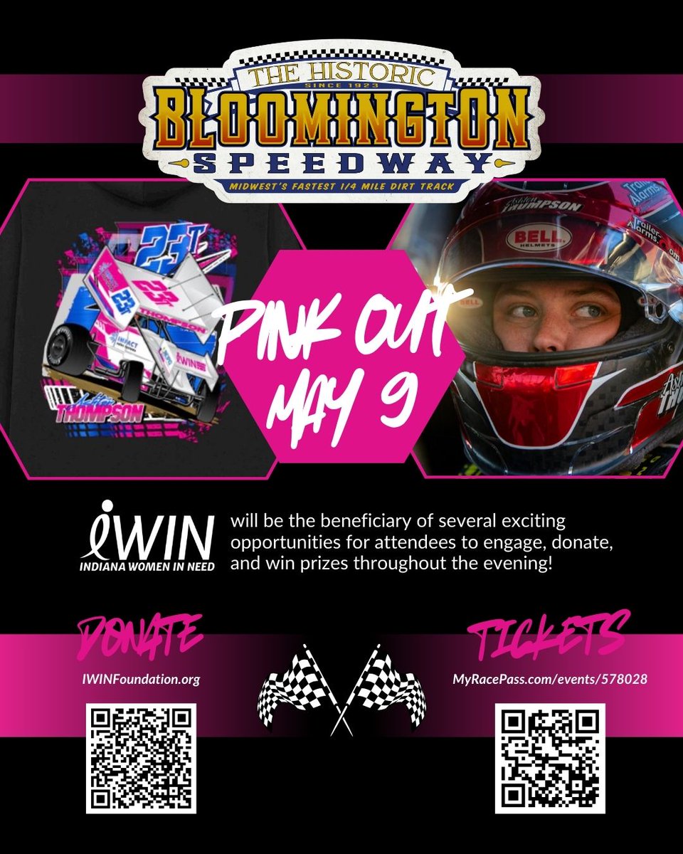 PatSullivanIndy's tweet photo. We lost USAC driver Randy Bateman to ALS several years ago. Patty Bateman carried on. She read what we are doing May 9 with the IWIN foundation and was excited She just donated 1k to the cause. Join her. Let's make this a special night. Click the QR code on the poster to join her https://t.co/GwVAabW7Br
