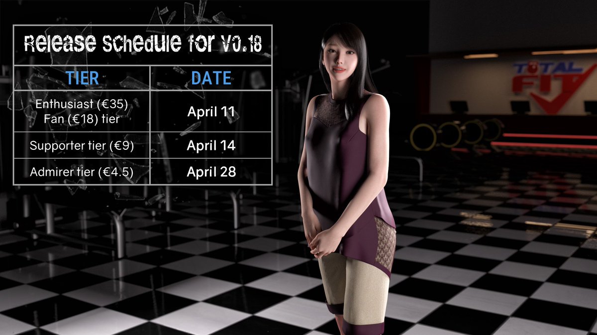 Fates_Game's tweet photo. 🔥The V0.18 update is almost here! 🔥
June's story unfolds in three emotional quests—help her rise as the new gym leader and make her yours! 🏋️♀️💖
➕ 2 new side characters
🏡 Expanded "Girls at Home" (up to 8!)
🌏 Now in Simplified Chinese!
#GameUpdate #V018 #AdultGame https://t.co/RBeICf9cUa