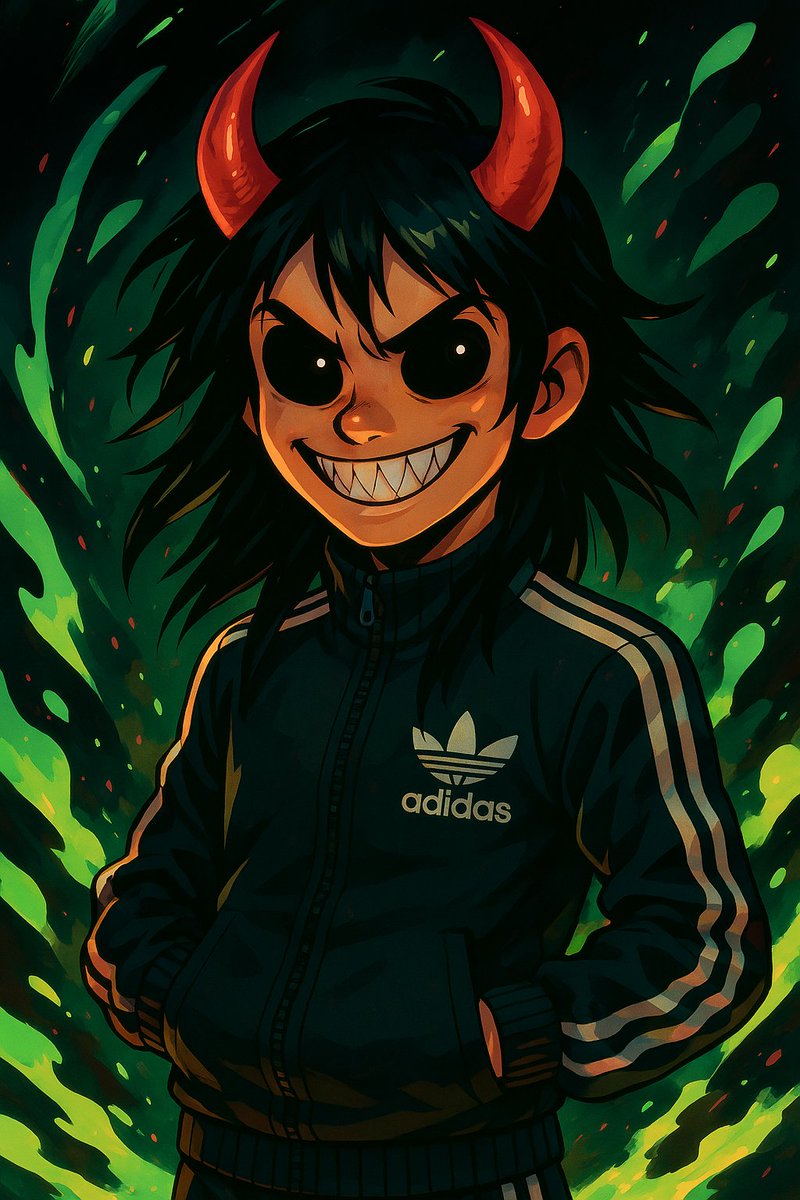 Pan_Shui42's tweet image. #DevilArt #FantasyCharacter #Adidas #StreetwearFashion #DigitalArtwork #VibrantColors #PopCultureArt #Artwork #DarkFantasy #ArtOfTheDay