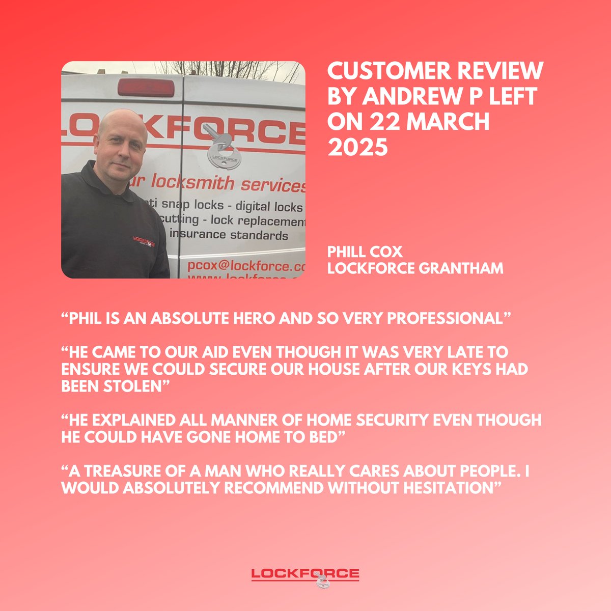 LockforceUK's tweet image. This Week’s Top 7 Lockforce UK Reviews!

We’ve selected 7 standout reviews that highlight our speed, professionalism, and dedication to customer satisfaction. 

📢 Swipe to see what people are saying!