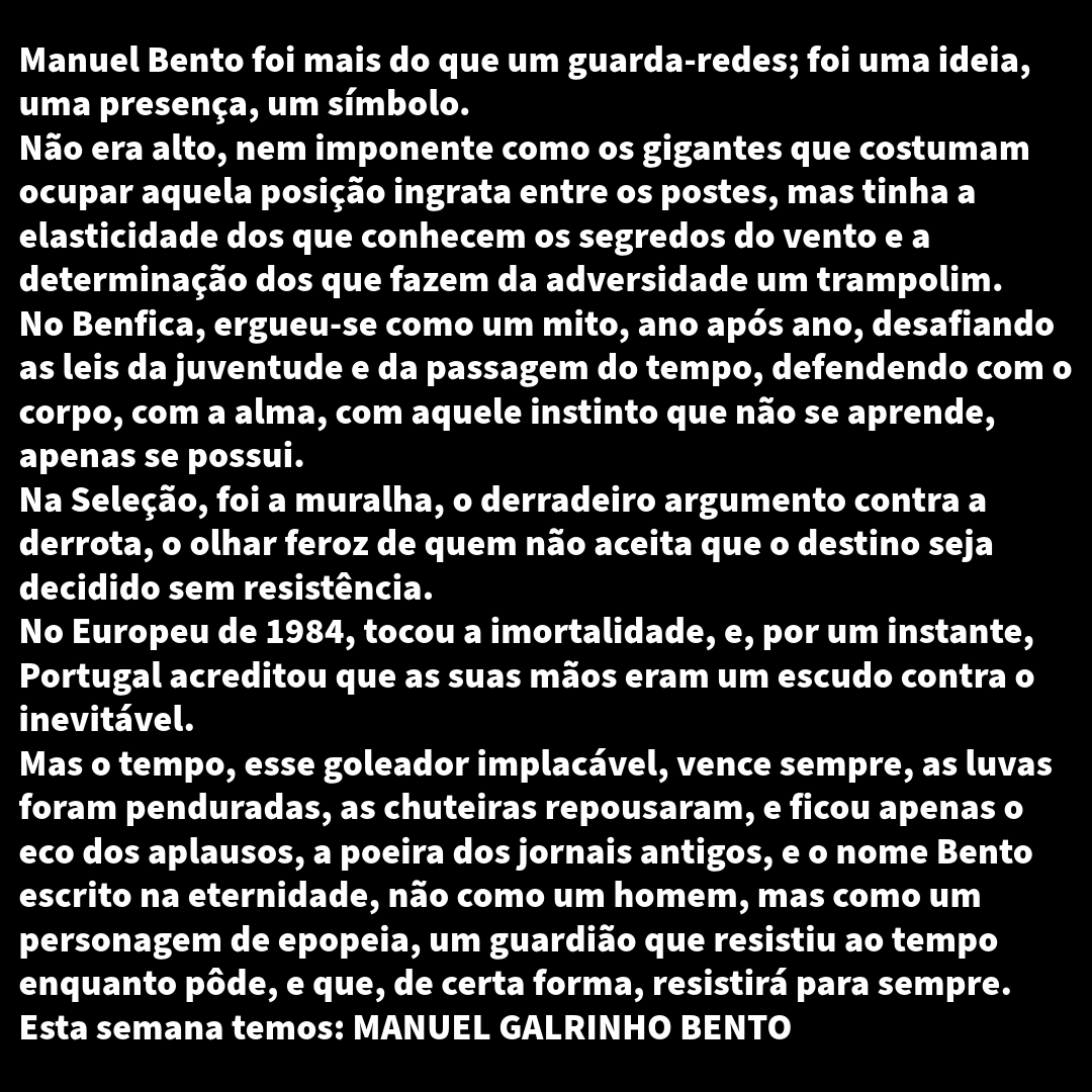 contaralapis's tweet photo. BENTO, O GUARDIÃO DO TEMPLO 
Esta semana, alguém que desafiava as leis da gravidade e da física cada vez que voava.
O maior e melhor guarda-redes português de sempre, na opinião de quem vos fala. 
Manuel Bento, simplesmente.
Até ao próximo desenho!
(Desenhos nos comentários) https://t.co/Cb0117EeGK