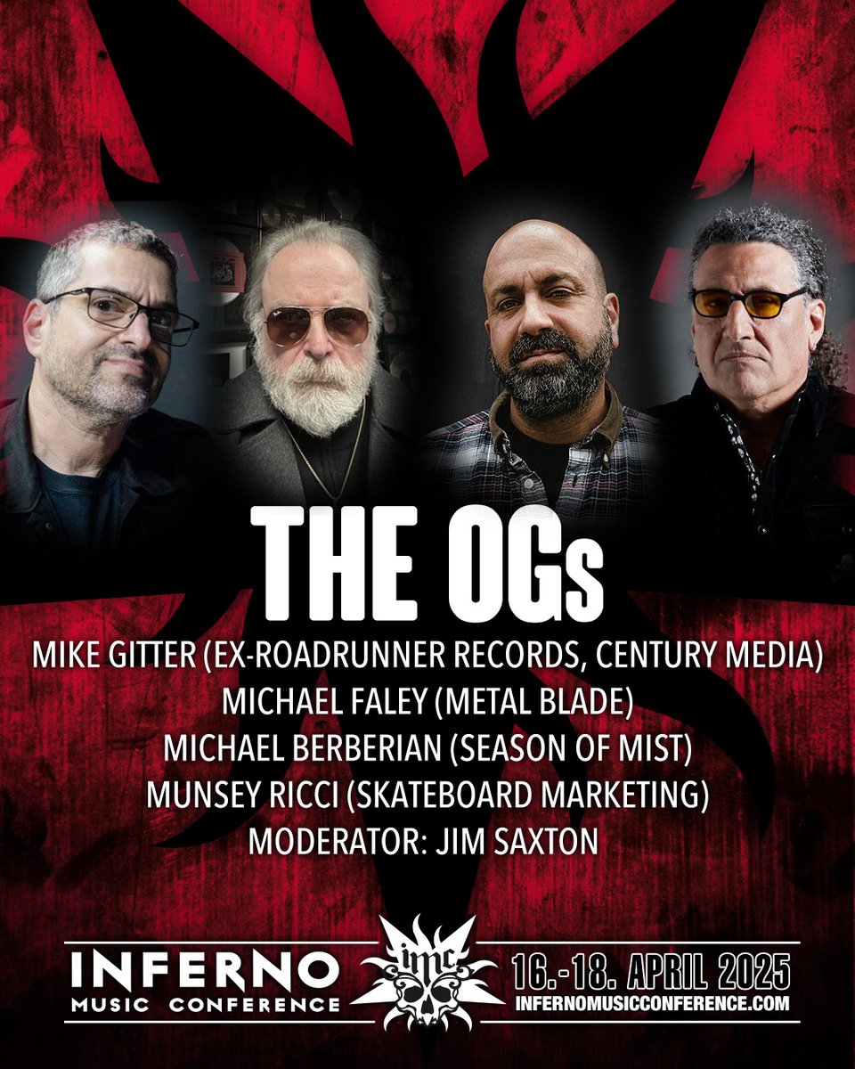 Metal Contraband (@metalcontraband) on Twitter photo I'll be joining this fine crew of metal people at
<a href="/InfernoFestival/">INFERNO METAL FESTIVAL</a> 2025 in Oslo, in April. I am very looking forward to sharing some stellar stories of how we did this gig back in the day and having drinks with everyone. infernomusicconference.com
<a href="/centurymedia/">Century Media Records</a> <a href="/InfernoFestival/">INFERNO METAL FESTIVAL</a> I'll be joining this fine crew of metal people at
<a href="/InfernoFestival/">INFERNO METAL FESTIVAL</a> 2025 in Oslo, in April. I am very looking forward to sharing some stellar stories of how we did this gig back in the day and having drinks with everyone. infernomusicconference.com
<a href="/centurymedia/">Century Media Records</a> <a href="/InfernoFestival/">INFERNO METAL FESTIVAL</a>