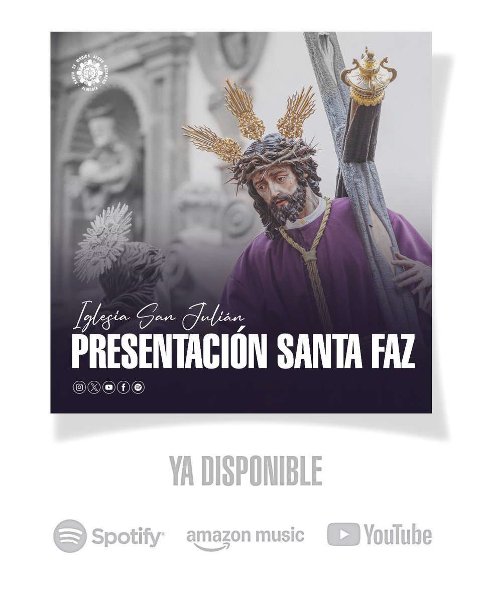 𝐏𝐋𝐀𝐓𝐀𝐅𝐎𝐑𝐌𝐀𝐒 𝐃𝐈𝐆𝐈𝐓𝐀𝐋𝐄𝐒|  

🎧¡Ya podéis disfrutar del 𝐂𝐨𝐧𝐜𝐢𝐞𝐫𝐭𝐨 𝐏𝐫𝐞𝐬𝐞𝐧𝐭𝐚𝐜𝐢𝐨́𝐧 𝐒𝐚𝐧𝐭𝐚 𝐅𝐚𝐳 - 𝐒𝐚𝐥𝐮𝐭𝐚𝐜𝐢𝐨́𝐧 (𝐌𝐚́𝐥𝐚𝐠𝐚) al completo nuestras plataformas digitales!

#BMNazarenodeAlmogía
#NazarenoAlmogía
#CofradíasMLG