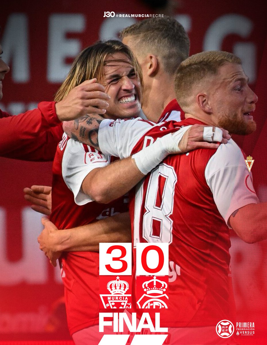 realmurciacfsad's tweet photo. J30 | FIN | 3-0 | 🏁 🤩 
¡𝗙𝗜𝗡𝗔𝗔𝗔𝗔𝗔𝗔𝗔𝗔𝗔𝗔𝗟 𝗗𝗘𝗟 𝗣𝗔𝗥𝗧𝗜𝗗𝗢! 
¡𝗩𝗜𝗖𝗧𝗢𝗥𝗜𝗔 𝗖𝗢𝗡𝗧𝗨𝗡𝗗𝗘𝗡𝗧𝗘 𝗗𝗘𝗟 𝗥𝗘𝗔𝗟 𝗠𝗨𝗥𝗖𝗜𝗔 𝗘𝗡 𝗖𝗔𝗦𝗔! 
🔝 ¡ESPECTACULAR, AFICIÓN! ➕3️⃣
⚽️⚽️ @PedroBenito9 
⚽️ @FlakusBosilj 
#RealMurciaRecre https://t.co/amRLi7I9aq