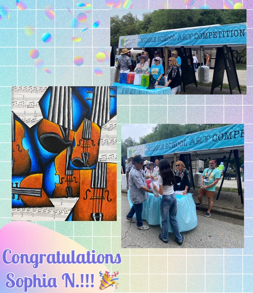 Mrs. Johnson (@mrs_johnson20) on Twitter photo Congratulations to 7th grade Husky Artist Sophia N.! 🎉🎨 Sophia received the 3rd place award in this year’s Bayou City Art Festival Middle School Art Competition. <a href="/HaskettJH/">Haskett Junior High</a> <a href="/KatyISDFineArts/">Katy ISD Fine Arts</a> <a href="/katyisd/">Katy ISD</a> Congratulations to 7th grade Husky Artist Sophia N.! 🎉🎨 Sophia received the 3rd place award in this year’s Bayou City Art Festival Middle School Art Competition. <a href="/HaskettJH/">Haskett Junior High</a> <a href="/KatyISDFineArts/">Katy ISD Fine Arts</a> <a href="/katyisd/">Katy ISD</a>