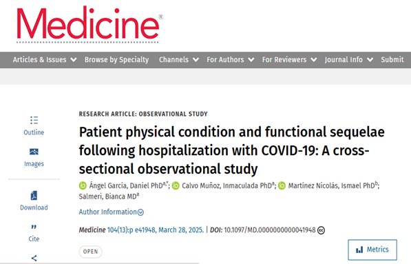 📝 Nuevo estudio publicado
Ángel García, Daniel PhD; Calvo Muñoz, Inmaculada PhD; Martínez Nicolás, Ismael PhD; Salmeri, Bianca MD. Medicine, 104(13): e41948, March 28, 2025.
Gracias a mis coautores, Daniel Ángel, Ismael y Bianca, así como a todo el equipo que lo hizo posible.
