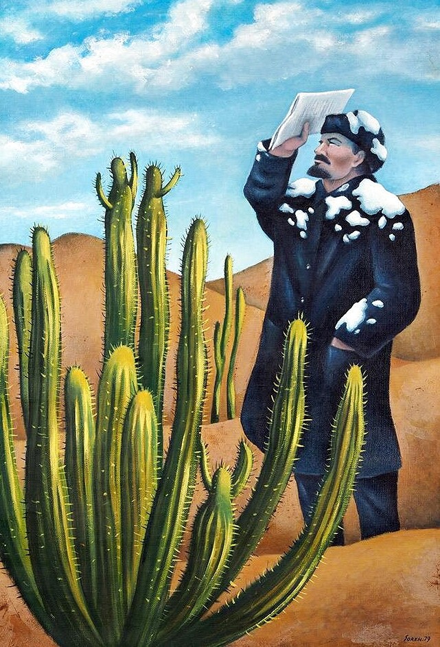 PicturesUssr's tweet photo. “Lenin in Arizona”, painting by Suren Harutyunyan, 1979 https://t.co/HCwxHROZaR