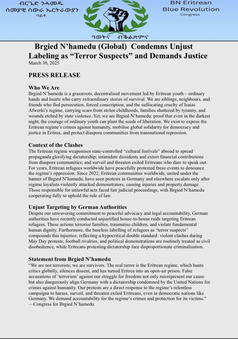 Press Release ! 

For better understanding Brigade Nhamedu ( Aka BlueRevolution) fighters and for what we are fighting.
 Short and clear explanation in this statement  Global Brigade Nhamedu document. #BlueRevolution #NoMorePFDJPropaganda #NoMorePFDJTerror #freedom #Germany