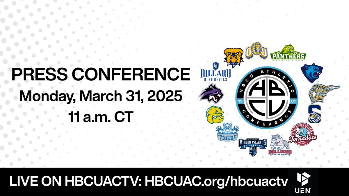 🚨Special Announcement🚨

Join us Monday, March 31 for a live press conference. 

Tune in at 11 a.m. on HBCUACTV via the free app @urbanedge_net.

You can also watch online at HBCUAC.org/hbcuactv

#HBCUAC #HBCUACTV #WhereWinnersThrive